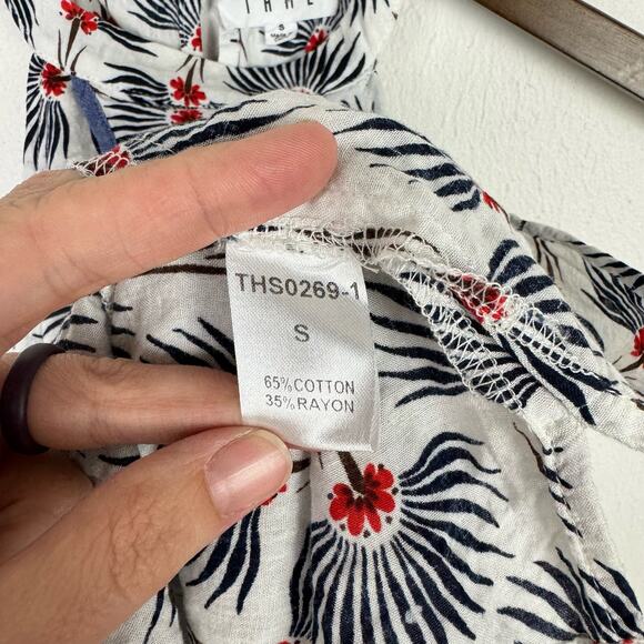 THML Floral Print Crossover Neckline Cold Shoulder Lightweight Summer Top - Picture 13 of 13